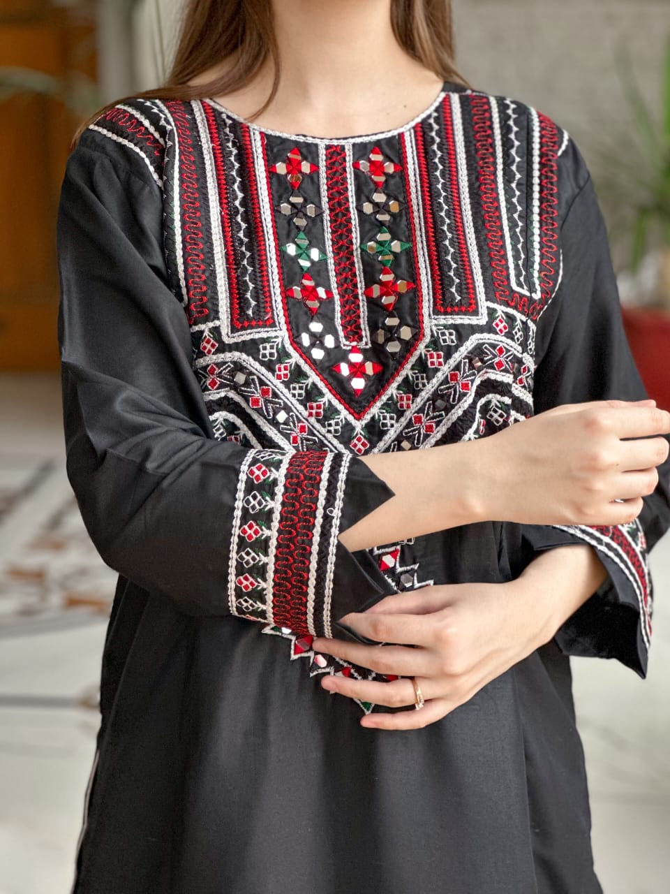 Mirror Embroidery 2Pc Sindhi Style Dress (Limited Stock)