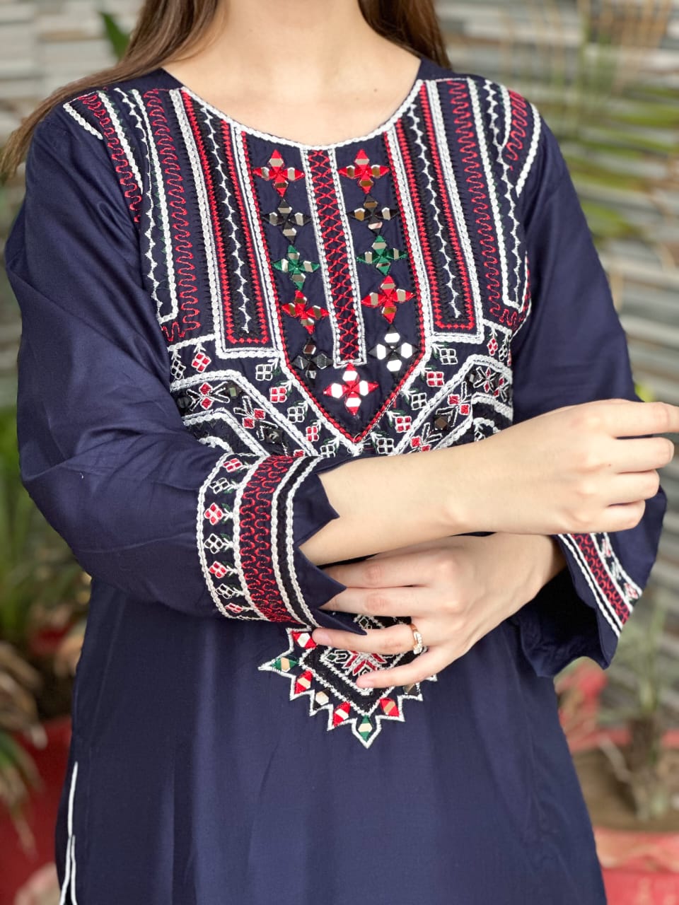 Mirror Embroidery 2Pc Sindhi Style Dress (Limited Stock)